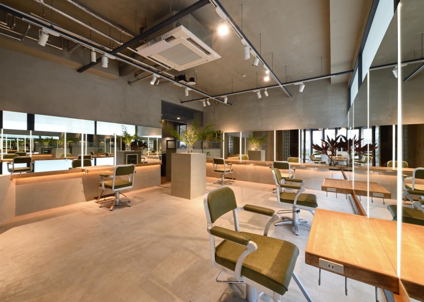 Naha, Okinawaのhair lounge anrio MAR｜ヘアサロンの内装デザイン事例（株式会社コンセプション）